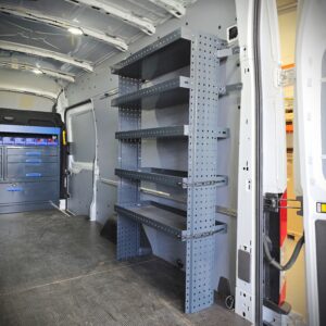 100 cm van shelving unit installed in Ford Transit cargo van