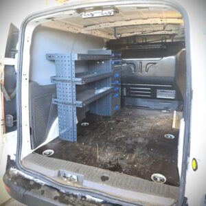 Ford Transit Connect van shelving and drawer system installed in cargo area
