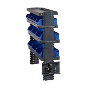 Gas cylinder holder for van shelving unit with one secured gas cylinder