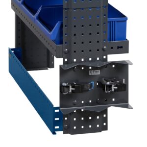 Gas cylinder holder for van with two gas cylinders mounted securely