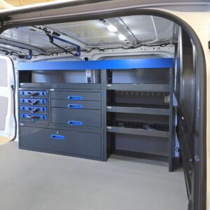 205 cm van shelving unit with drawers and cases height 120 cm Volkswagen Transporter T7 short
