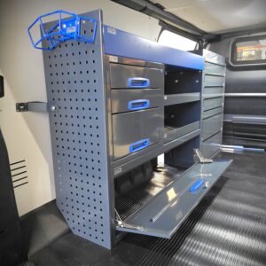 Toyota Proace van racking on left side wall with rear tool panel GWS 360×1005