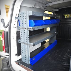 Toyota Proace City 130 cm E-Flex van racking unit with three height-adjustable shelf levels