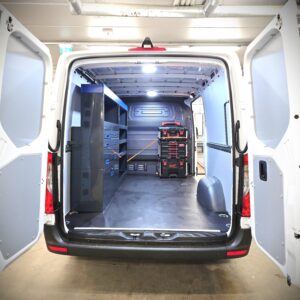254 cm van racking unit with drawers height 144 cm