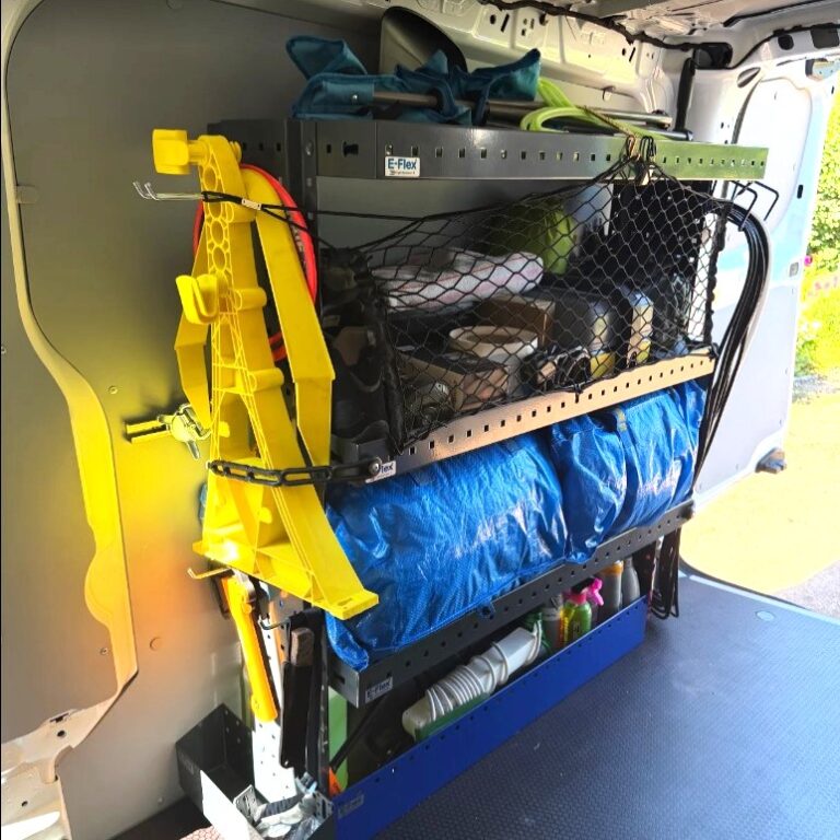 100 cm camper van shelving in a Ford Transit Custom