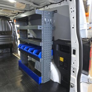 100 cm van shelving unit installed in electric Ford Transit Custom L2H1