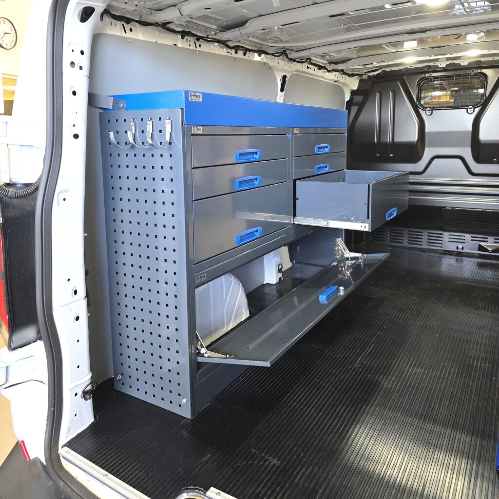 152 cm van racking unit with drawers in electric Ford Transit Custom L2H1