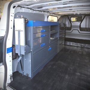 Ford Transit Custom 152 cm van racking unit with shelves height 107 cm rear access