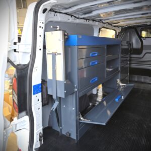 Ford Transit Custom 152 cm van racking unit with shelves height 107 cm rear access