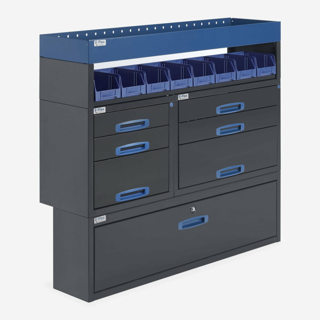 Workplace Racking System 127 cm Van Racking Unit With Drawers And Slim Lower Unit Height 116 cm ...
