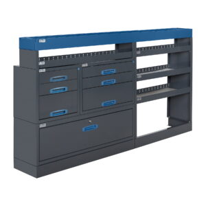 230 CM HYLLYKKÖ LAATIKOSTO VETOLAATIKOILLA CUSTOM, korkeus 123 cm