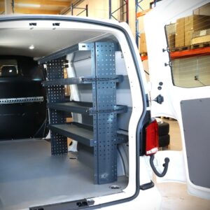 130 cm van shelving unit height 120 cm at white Volkswagen Transporter T6.1 right side