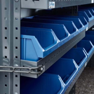 E-Flex ottolaatikko pakettiauton hyllyllä