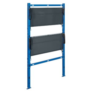 Seinälle taittuva lähettihylly 2-tasoa