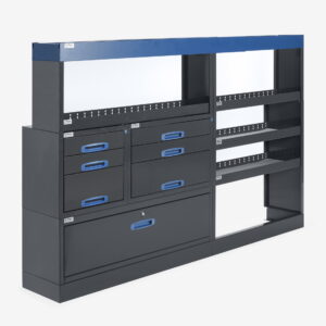230 cm van racking unit with drawers height 144 cm
