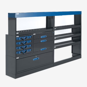 254 cm Van Racking Unit With Cases Height 144 cm