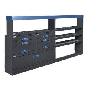 304 cm van racking unit with drawers height 144 cm