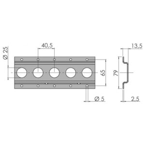 Tie-down rail for van 97 cm