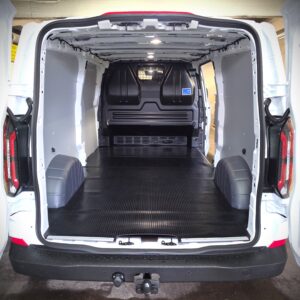 Rubber mat installed in the cargo area of a Ford Transit Custom L2 van