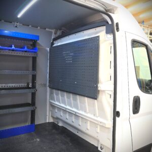 Opel Movano van tool panel 1440 × 795 mm. Practical perforated panel for hanging tools and accessories.