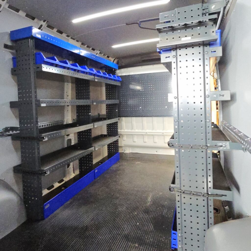 E-Flex van shelving system for Citroen Jumper Fiat Ducato Opel Movano Peugeot Boxer and Toyota Proace Max