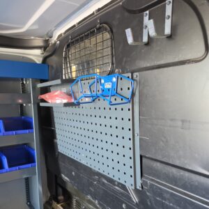 Tool panel for Ford Transit Custom van, 450 × 795 mm, installed on the partition wall