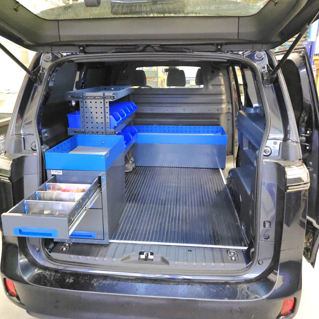 Volkswagen ID Buzz Cargo van shelving system with organised storage