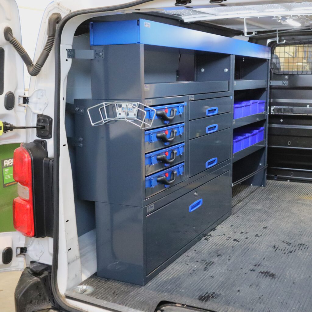 Toyota Proace van racking unit on left side wall