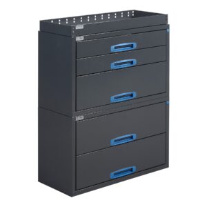 76 cm van drawer unit with top shelf height 103 cm installed in a service van