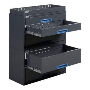 76 cm van drawer unit with top shelf height 103 cm installed in a service van