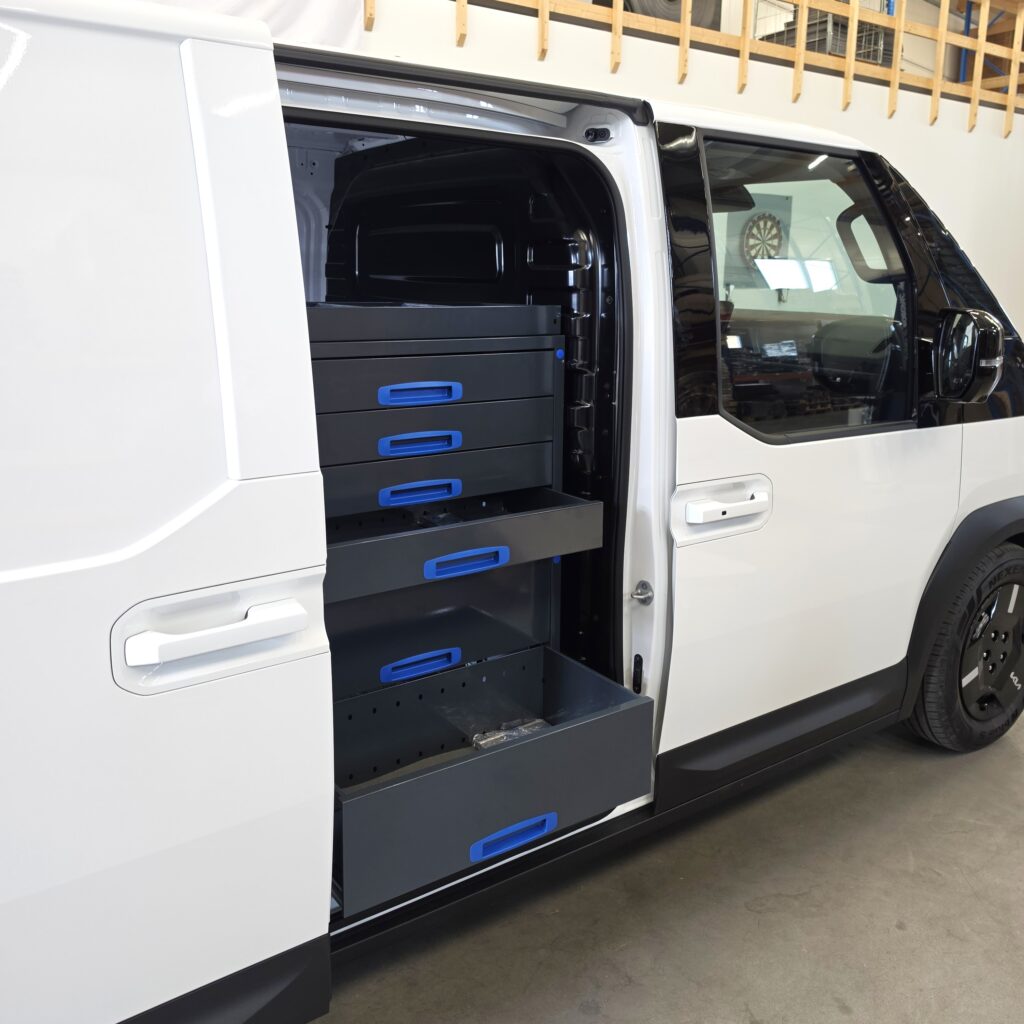 Van racking installed in a Kia PV5