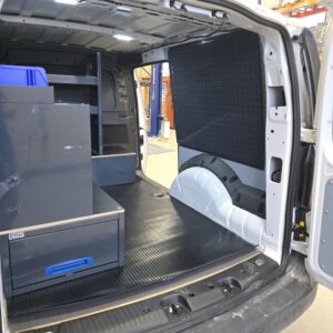 VW Caddy service van with E-Flex drawers and tool panel installed