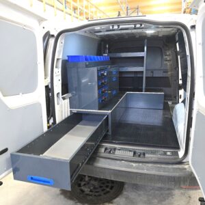 VW Caddy service van equipped with long E-Flex drawers