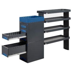 150 cm van racking unit with end drawers height 120 cm installed in a work van