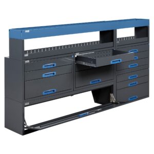 230 cm Van Racking Unit with Extra Drawers Height 120 cm