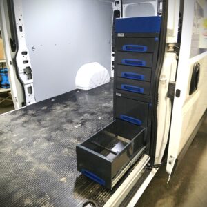 36 cm drawer system side opening height 107 cm installed in a Toyota Proace Max L3 van
