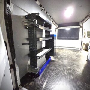 Shovel and pry bar holder mounted inside Toyota Proace Max van