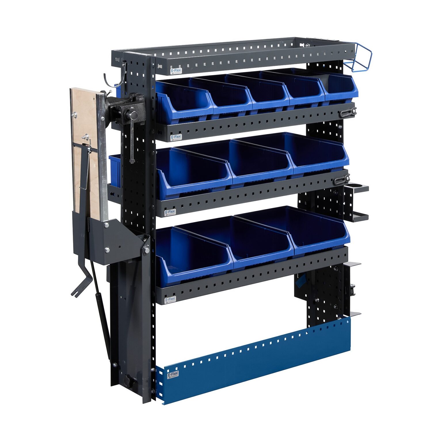 Van shelving accessories for professional van storage systems