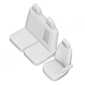 Ford Transit Custom 2024 seat covers 1+2 front seats half artificial leather with fabric center