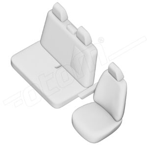 Ford Transit Van seat covers 1+2 front seats half artificial leather with fabric center