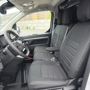 Toyota Proace seat covers fitted on front seats – also fits Opel Vivaro, Peugeot Expert, Citroën Jumpy and Fiat Scudo