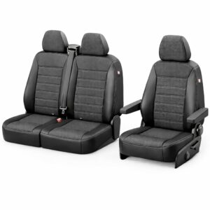Volkswagen Transporter T7 seat covers 1+2 front seats half artificial leather with fabric center