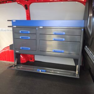 127 cm van shelving unit with drawer cabinet and pull out drawers for Ford Custom