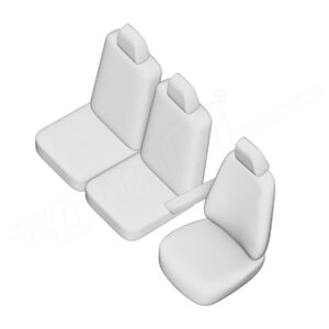 Renault Master 1+2 front seat covers installed protecting seats from dirt and wear