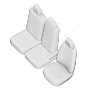 Renault Trafic 1+2 front seat covers installed protecting seats from dirt and wear