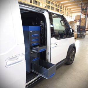Kia PV5 service van with van shelving